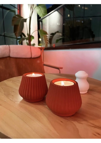 Blanj Liny 2'li Terracotta Tealight Mumluk.