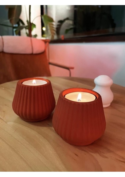 Blanj Liny 2'li Terracotta Tealight Mumluk. fiyatları