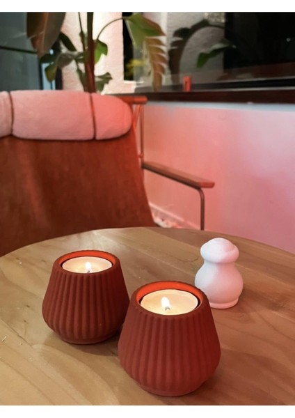 Blanj Liny 2'li Terracotta Tealight Mumluk. modelleri
