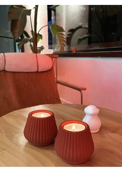 Blanj Liny 2'li Terracotta Tealight Mumluk. fırsatları