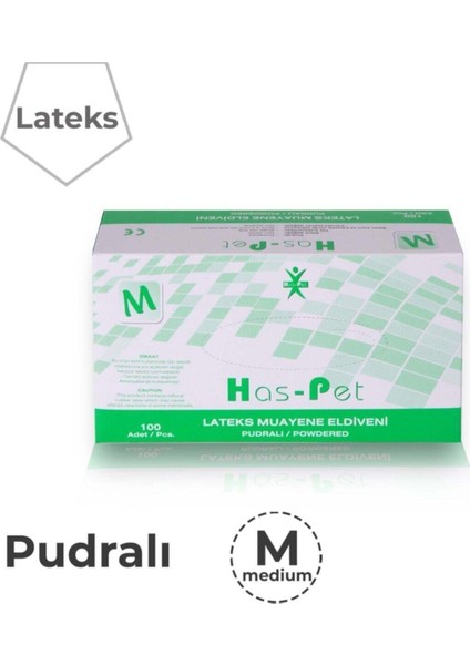 Beyaz Lateks Pudralı Medium 100'LÜ