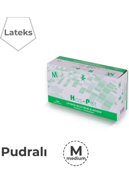 Beyaz Lateks Pudralı Medium 100'LÜ