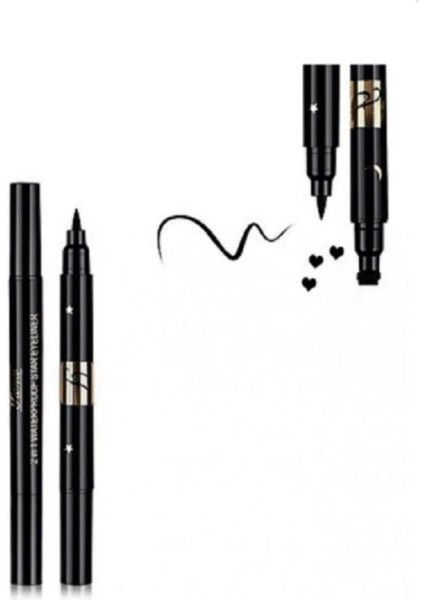 Roesıa Rose Cosmetics Bir Tarafı Kalem Bir Tarafı Kalp Baskılı Eyeliner