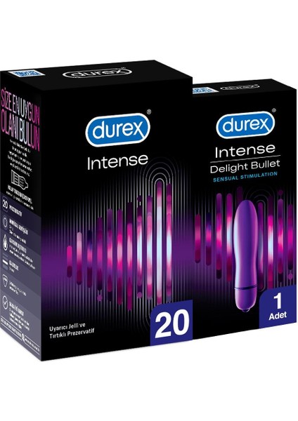 Intense Prezervatif 20'li+Durex Intense Vibe Bullet