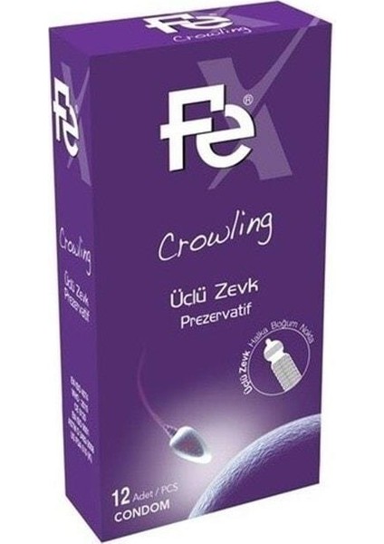 Crowling Üçlü Zevk Prezervatif 12'li