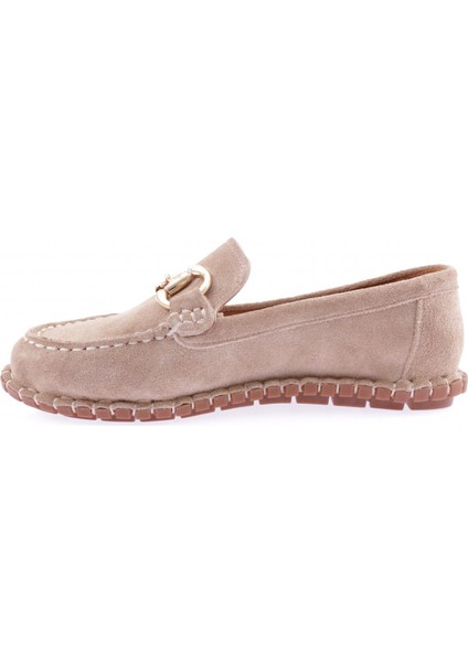 600-23Y Kadin Dikiş Detayli Metal Tokali Loafer Ayakkabi modelleri