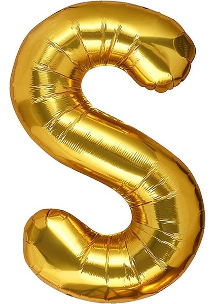 Harf Folyo Balon Gold S Harf 40 Inç