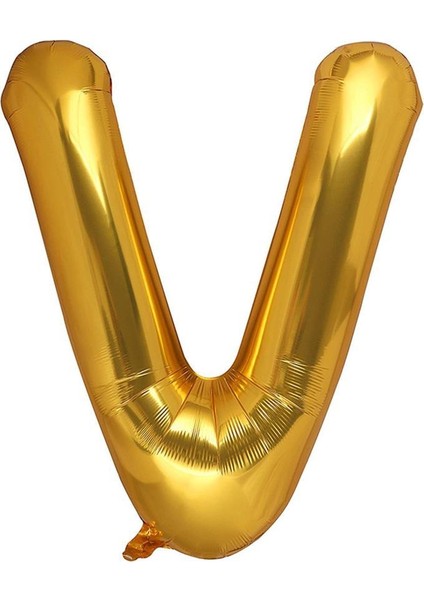 Harf Folyo Balon Gold V Harf 40 Inç
