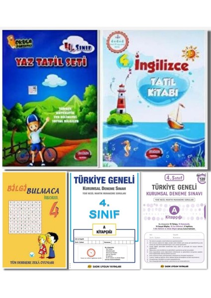 4. Sınıf Yaz Tatil Kitabı +İngilizce Yaz Tatil Kitabı + Bilgi Bulmaca Kitabı + 2 Adet Kurumsal Deneme Sınavı