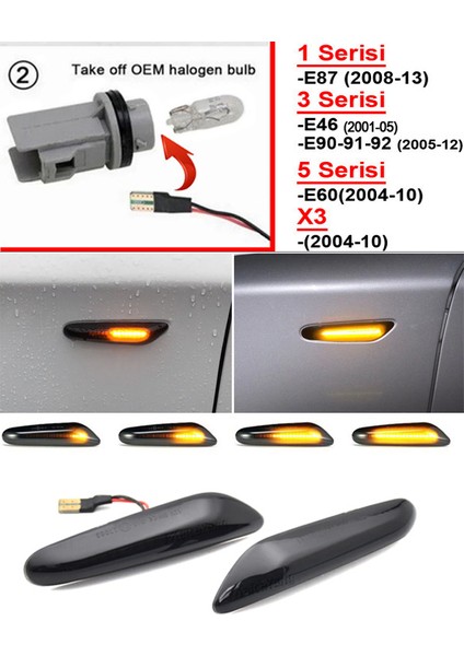 Bmw E90 Kayar LED Çamurluk Sinyal - Bmw E90 Dinamik Sinyal fiyatları