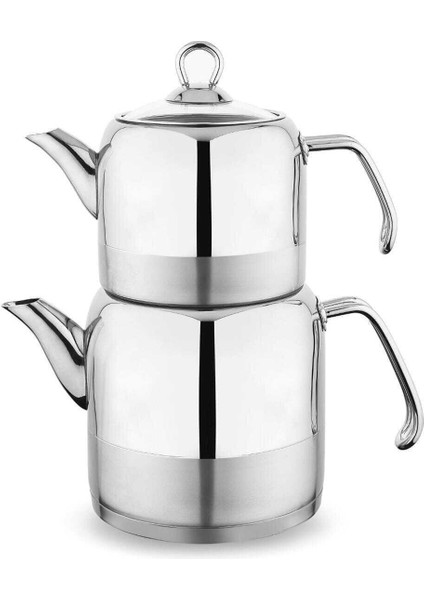 Ada Metal Çaydanlık Takımı (Büyük) - 4 Parça - Inox