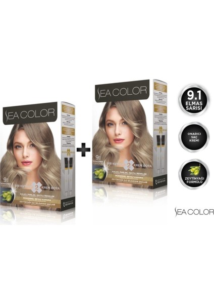 9.1 Elmas Sarısı Set Boya 2 Kutu (Her Kutuda; 2 Tüp Boyası (2X50 Ml) +Oksidasyon (75ML)