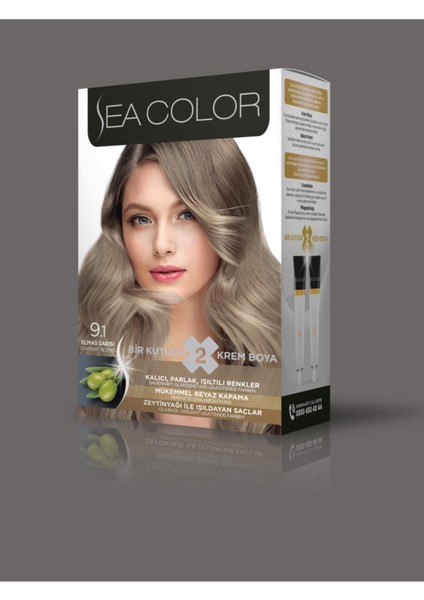 9.1 Elmas Sarısı Set Boya 2 Kutu (Her Kutuda; 2 Tüp Boyası (2X50 Ml) +Oksidasyon (75ML) modelleri