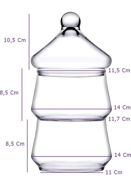 96816 Villa Patisserie 2 Katlı Cam fiyatları