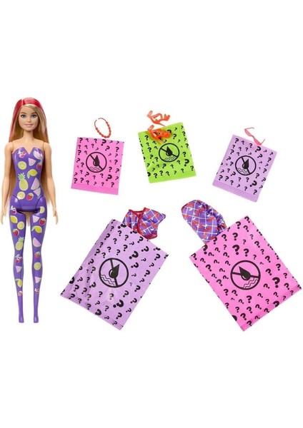 Color Reveal Meyve Deseni Elbiseli Bebekler HJX49 fırsatları