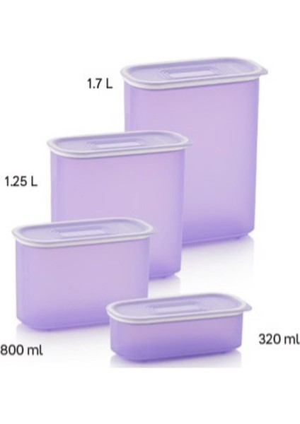 Lila Oval Saklama Kabı Set 4lü Esc