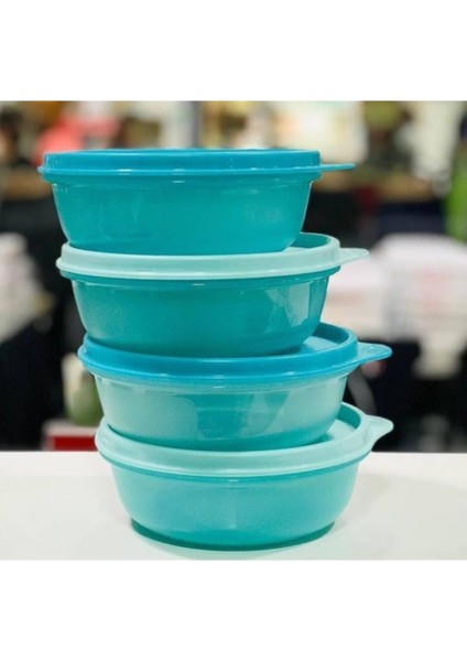 Mavi Şeker Kap 300 ml Saklama ve Buzdolabı Kabı 4 Lü