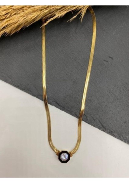 Mission Hediyelik Gold Renk Çağla Şikel Kolyesi