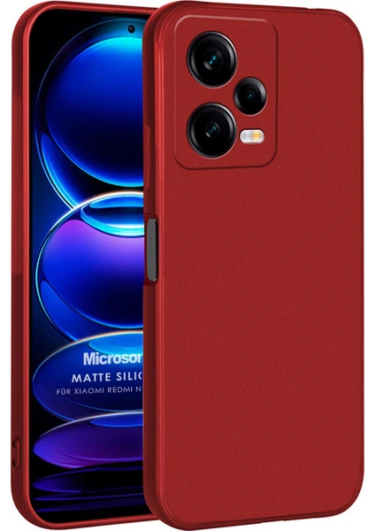 Matte Silicone Xiaomi Redmi Note 12 Pro Kılıf Kırmızı