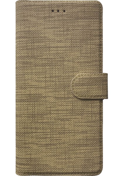 Samsung Galaxy A24 Kılıf Fabric Book Wallet Gold