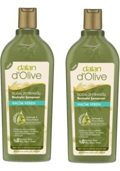 Zeytinyağlı Hacim Veren Şampuan 400 ml 2 Adet