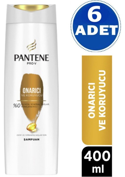 Şampuan Onarıcı ve Koruyucu Bakım 400 ml 6 Adet Pantene Onarıcı
