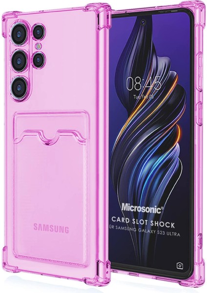 S23 Ultra Card Slot Shock Kılıf Pembe