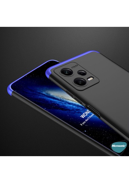 Xiaomi Redmi Note 12 Pro Kılıf Double Dip 360 Protective Mavi