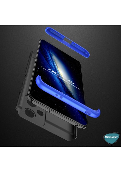 Xiaomi Redmi Note 12 Pro Kılıf Double Dip 360 Protective Mavi