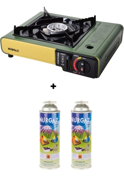 Portatif Ocak Yeşil + 2 Kartuş Ng