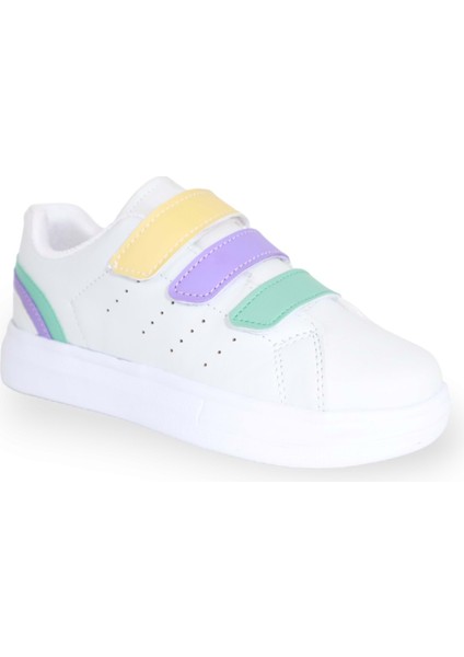 1610 Anatomik Tabanlı Unisex Çocuk Sneakers Ayakkabı - Nkt01610-Beyaz Mor-35