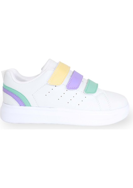 1610 Anatomik Tabanlı Unisex Çocuk Sneakers Ayakkabı - Nkt01610-Beyaz Mor-35