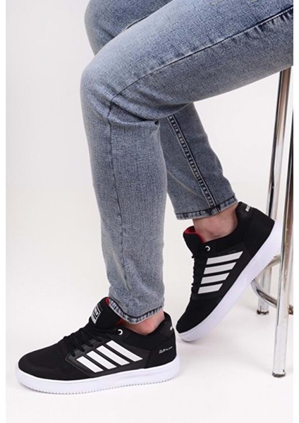 1651 Anatomik Tabanlı Unisex Sneakers Ayakkabı - Nkt01651-Siyah Beyaz-39