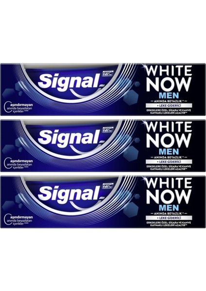 White Now 75 ml Men Diş Macunu x 3 Adet