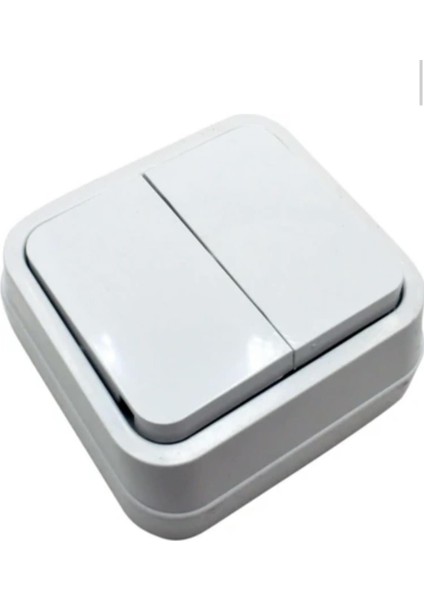 Sıva Üstü 2 Adet Anahtar+ 2 Adet Topraklı Priz+2 Adet Komitatör Beyaz modelleri