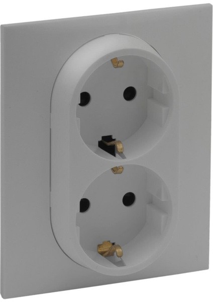 Raventi Serisi Ikili Topraklı Priz Alüminyum