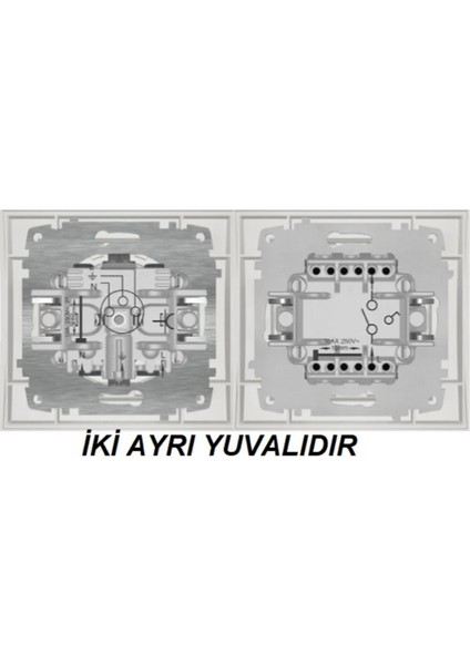 Zena Ikili Takım Komütatör Ikili Anahtar Topraklı Priz Ikili Çerçeve Titanyum