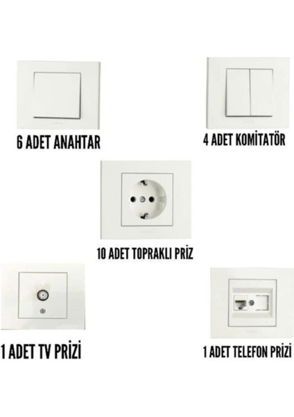 Grano Beyaz Anahtar & Priz Set Ovivo-Beyaz fiyatları