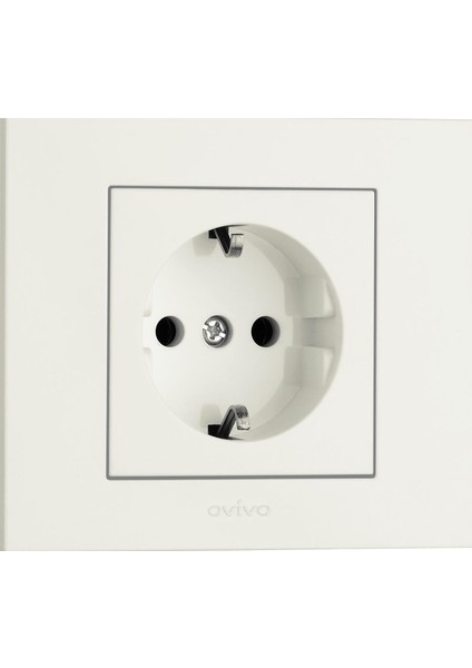 Grano Beyaz Topraklı Priz Ovivo Beyaz Topraklı