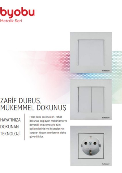 Byobu Beyaz Topraklı Priz (Çerçeve Dahil) 1 Adet