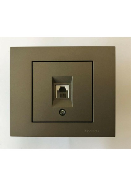 Grano Antrasit Numeris Telefon Prizi Cat3+Çerçeve Dahil