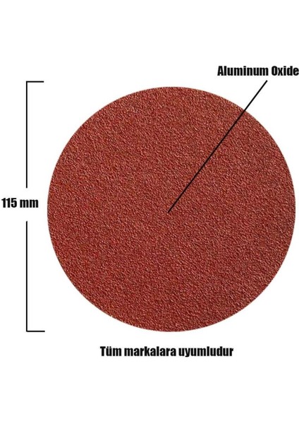 50 Adet Cırt Zımpara 115 mm Spiral Avuç Taşlama 220 Kum