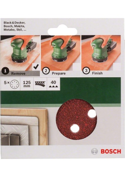 - Eksantirik Zımpara Kağıdı 5'li, 125 mm 40 Kum 8 Delik fiyatları