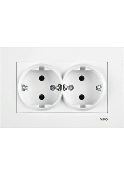 Karre Ikili Topraklı Priz- Beyaz - 90967056 (Karre Çerçeve Dahil