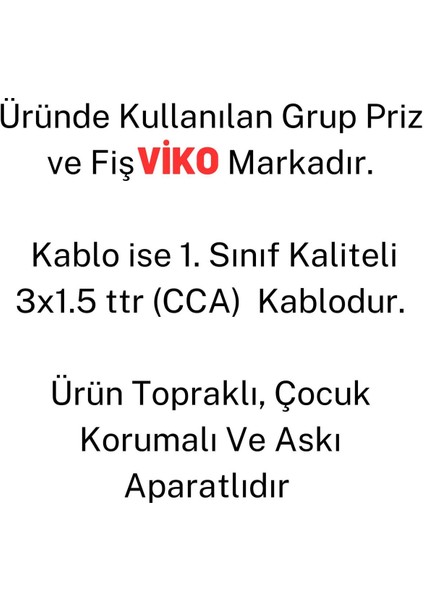 Ekonomik 6'lı 10 Metre Topraklı Çocuk Korumalı Grup Priz