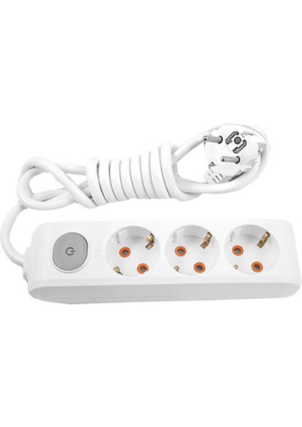 Üçlü Grup Priz Anahtarlı 2 Metre