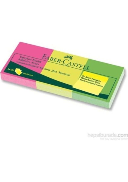 Faber Castell Faber-Castell Yapışkan Notluk 50X40MM Karışık Fosforlu 3 Renk /