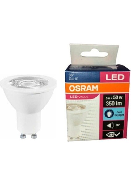 4,5W = 50W GU10 Duylu Beyaz Işık LED Spot Ampul 10 Adet