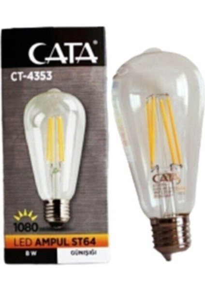 CT-4353 8 W Uzun Flament Rustik LED Ampul