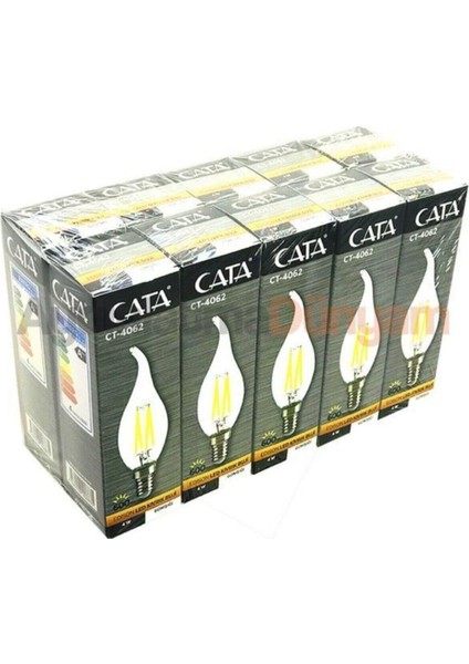 4W LED Filament Kıvrık Buji Ampul CT-4062 Gün- Işık 10 Lu Paket